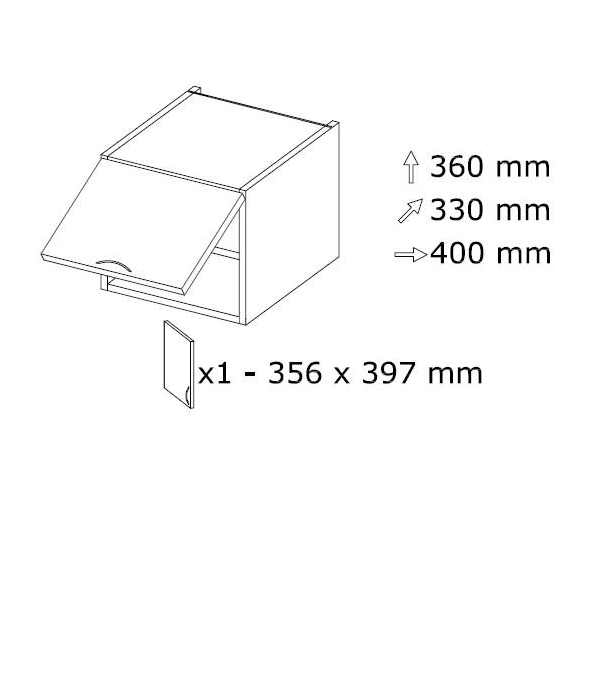 Seinäkaappi NO 4 L 400 x K 360 Seinäkaappi NO 4 L 400 x K 360
